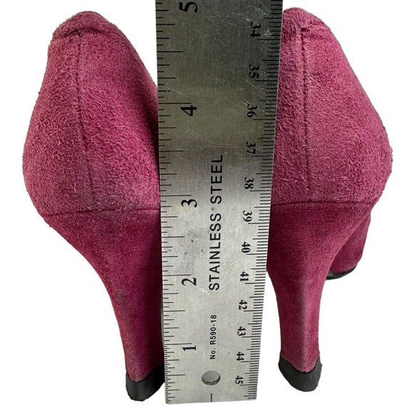 Vintage Saint Laurent YSL Pump Shoes Purple Sz US 6 EU 36 Stud Details Point Toe - Picture 14 of 16